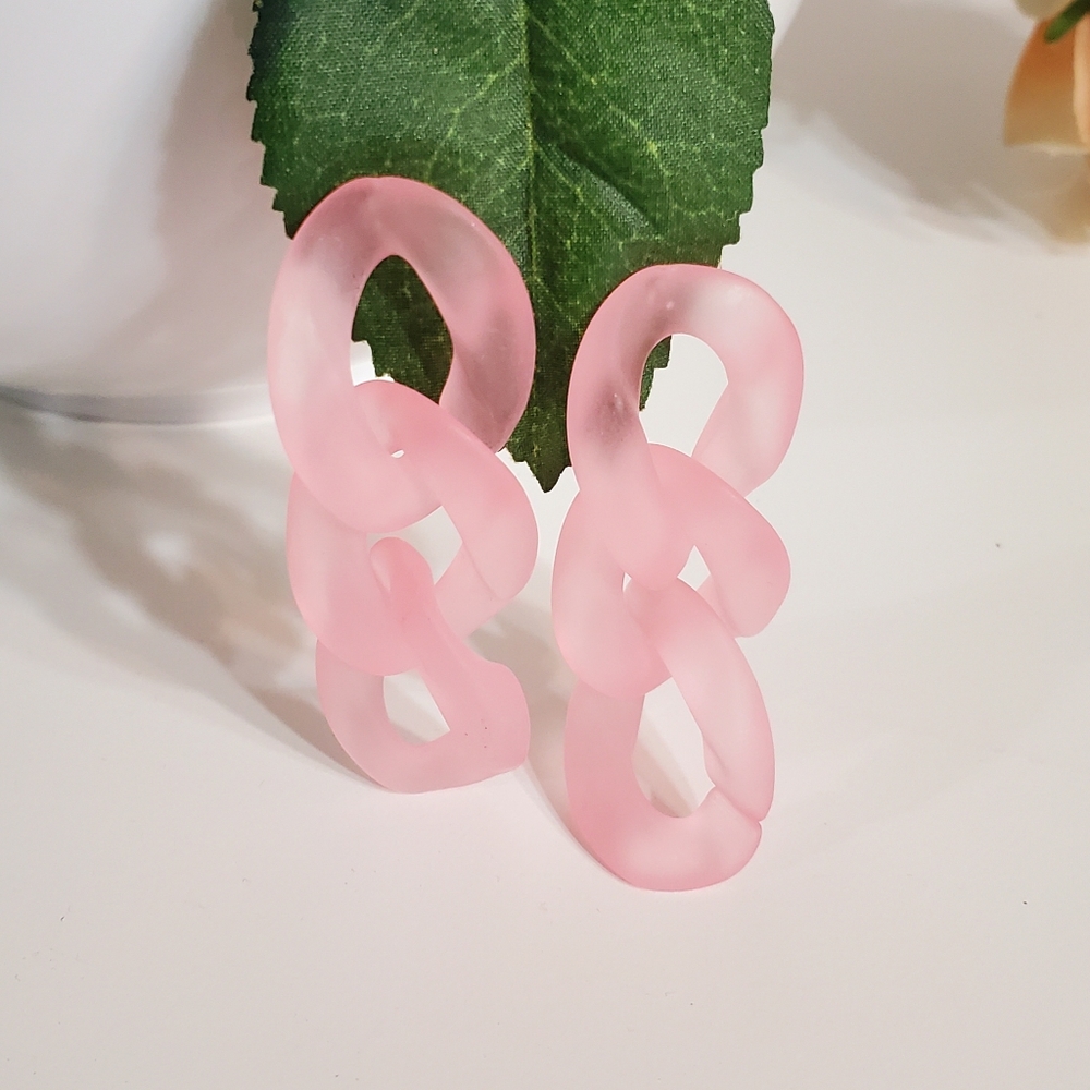 Resin Chain Link Dangle Earrings